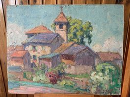 VALAIS - "SAINT GINGOLPH" Edouard Gaspard CASTRES - 51X40cm