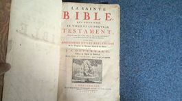 BIBEL ANTIK GROSSFORMAT Ostervald La Sainte Bible HUGENOTTEN