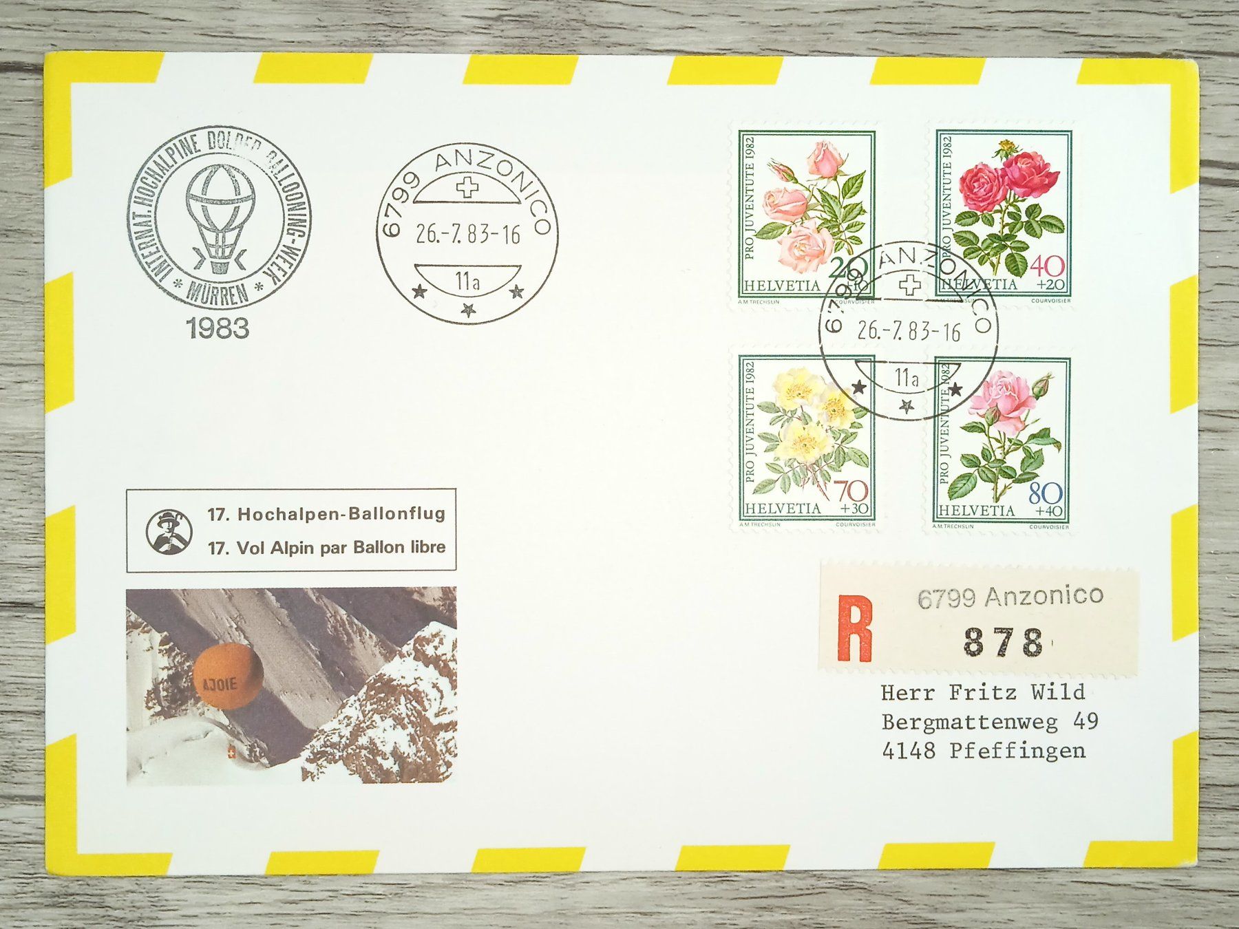 Tutti i francobolli: TR15 Enveloppe + Timbre Suisse 1983 – Usato da Cousset venduto da Patrick_Collections