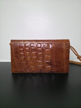Krokodilleder Clutch Handtasche Vintage Echtleder