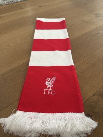 Liverpool FC Scarf Red White Striped Football Fanwear New