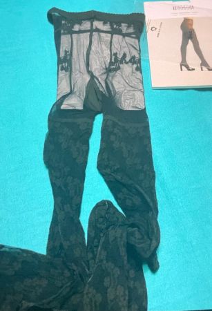 Collant Wolford neri velati floreali -S/M👌 nuovo