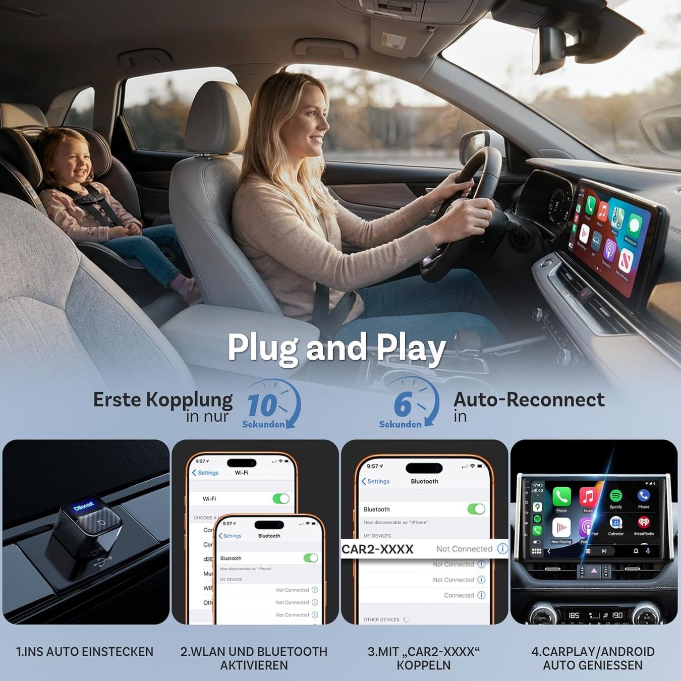 Altro: Mini Wireless CarPlay Android Auto Adapter 2026 – Nuovo e nell'imballaggio originale da Suhr venduto da SchnapperCH 3
