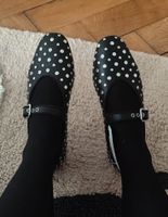 Schwarze Nieten Ballerinas Gr. 38 Mary Jane