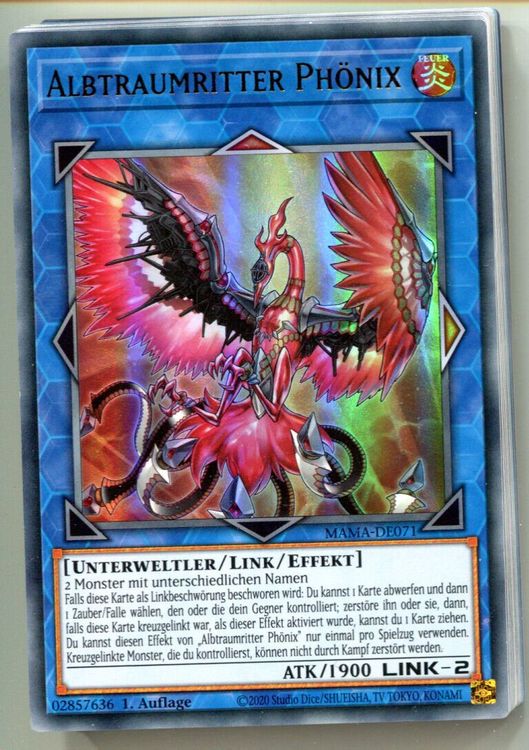 Yugioh Albtraumritter Zerberus – Ultra Rare, 1. Auflage Deutsch Im Set Mit Toploader