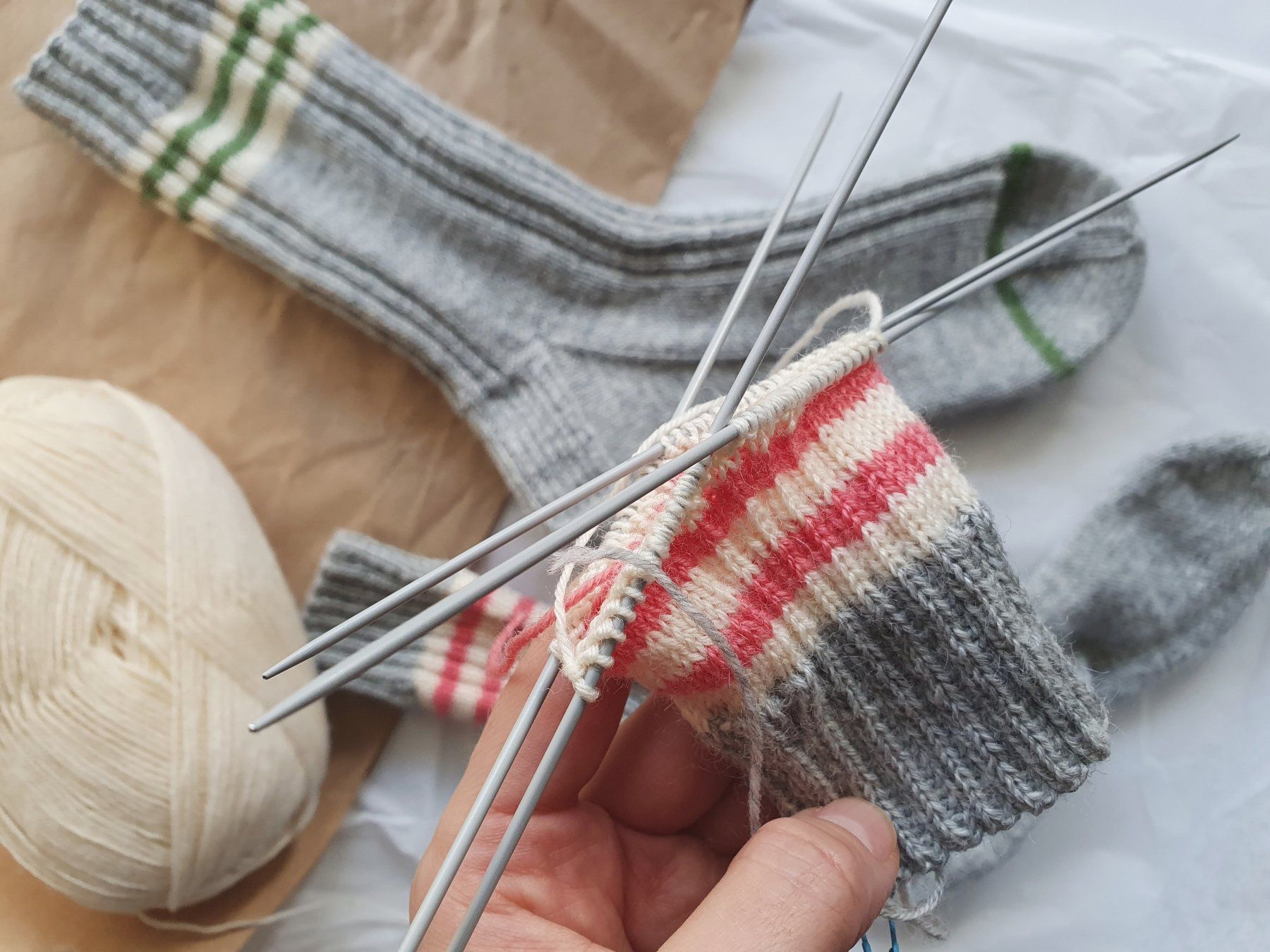 Calze: Handgestrickte Socken, Gr. 38, Wollsocken, Geschenk – Nuovo e nell'imballaggio originale da Neunkirch venduto da Sandramay 4