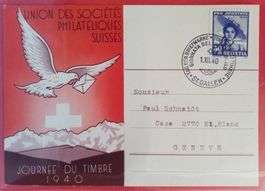 BJ45) 1940 Französisch Karte Tag der Briefmarken