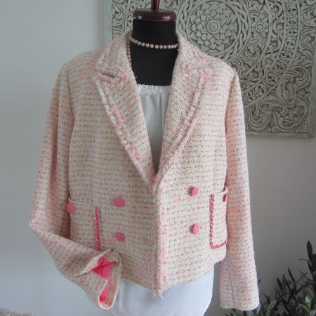 Blonde No. 8 Boucle Blazer rosa pink offwhite L 40 NP329