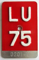 Velonummer Luzern 1975 LU 75