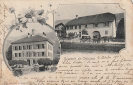 AK  Souvenir de  Gremines  mit Postkutsche 1905  Selten