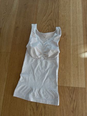 Beige Lace Trim Shapewear Tank Top  Xs/S/Smal M