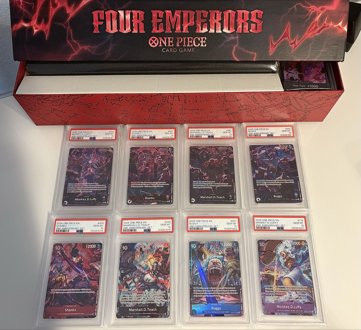 Bandai Cartes à collectionner: One Piece TCG - 2nd Anniversary Set PSA 10 Sequential - EN – Neuf avec emballage d'origine à Pieterlen par Mira_o7