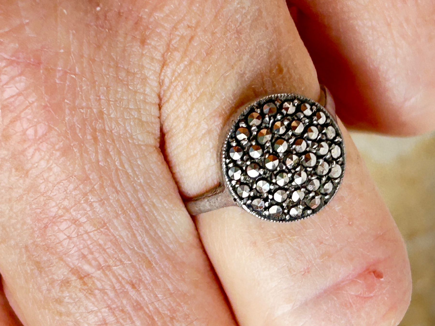 Anelli: Vintage Ring RUNDI Silber mit Markasiten (55) – Usato da Laufen venduto da Bellavitaboom 3