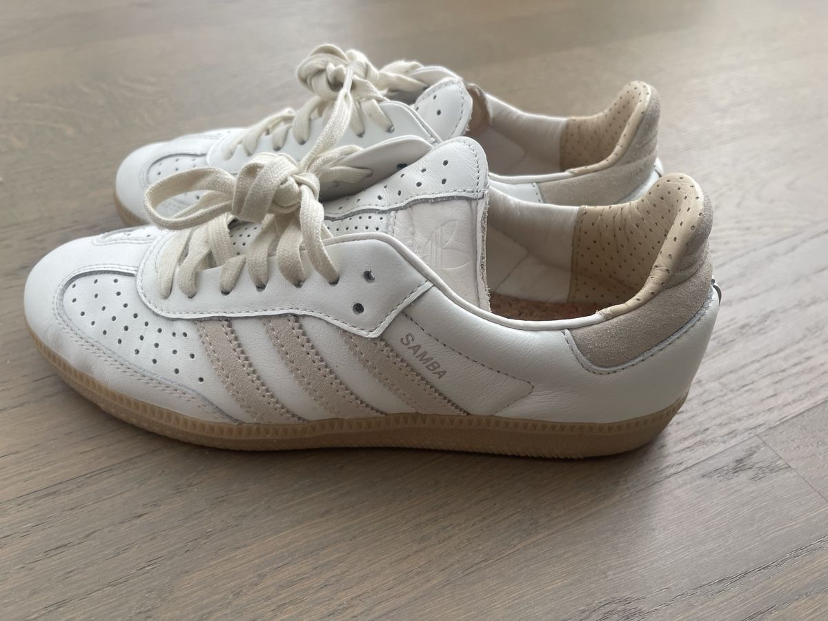 Adidas Damenschuhe: Adidas Samba Leder weiss Gr. 38 2/3 Versand 9.- – Gebraucht aus Meilen von ana9 1