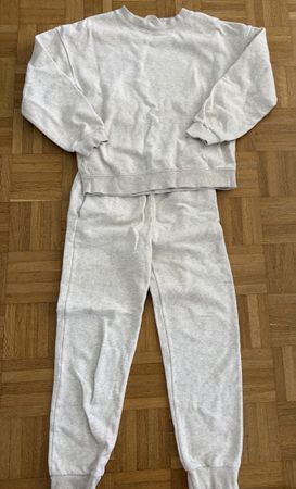 Loungewear set sweatshirt and sweatpants beige H&M 134/140