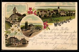 Litho Wolfhalden, Ortsansicht, Dorfplatz