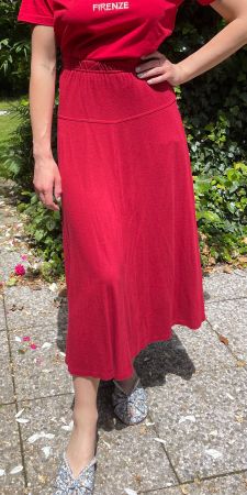 Gonna lunga di cotone-colore burgundo-M/L-l’estate,primavera
