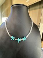 Bergkristall Kette mit Howlith Sternchen 