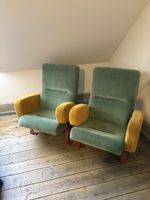 2 Kino-Sessel in grün/gelb