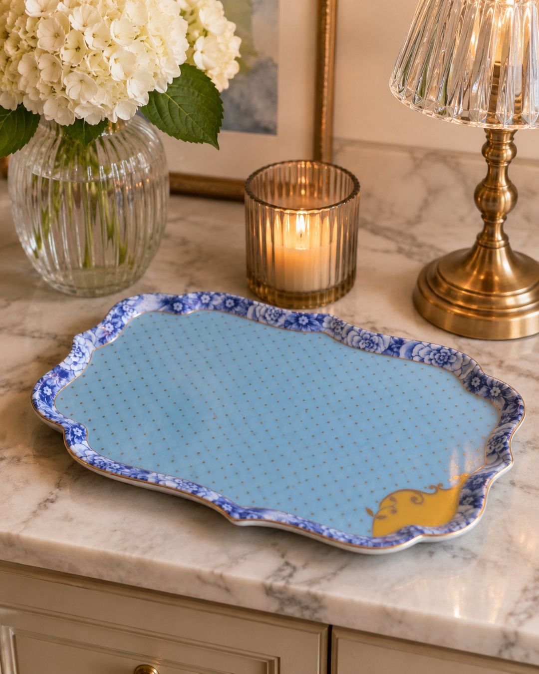 Pip Studio Plateaux: Cakeplatte - Serviertablett blau gold Punkte – D'occasion à Bassersdorf par rek_x2gl