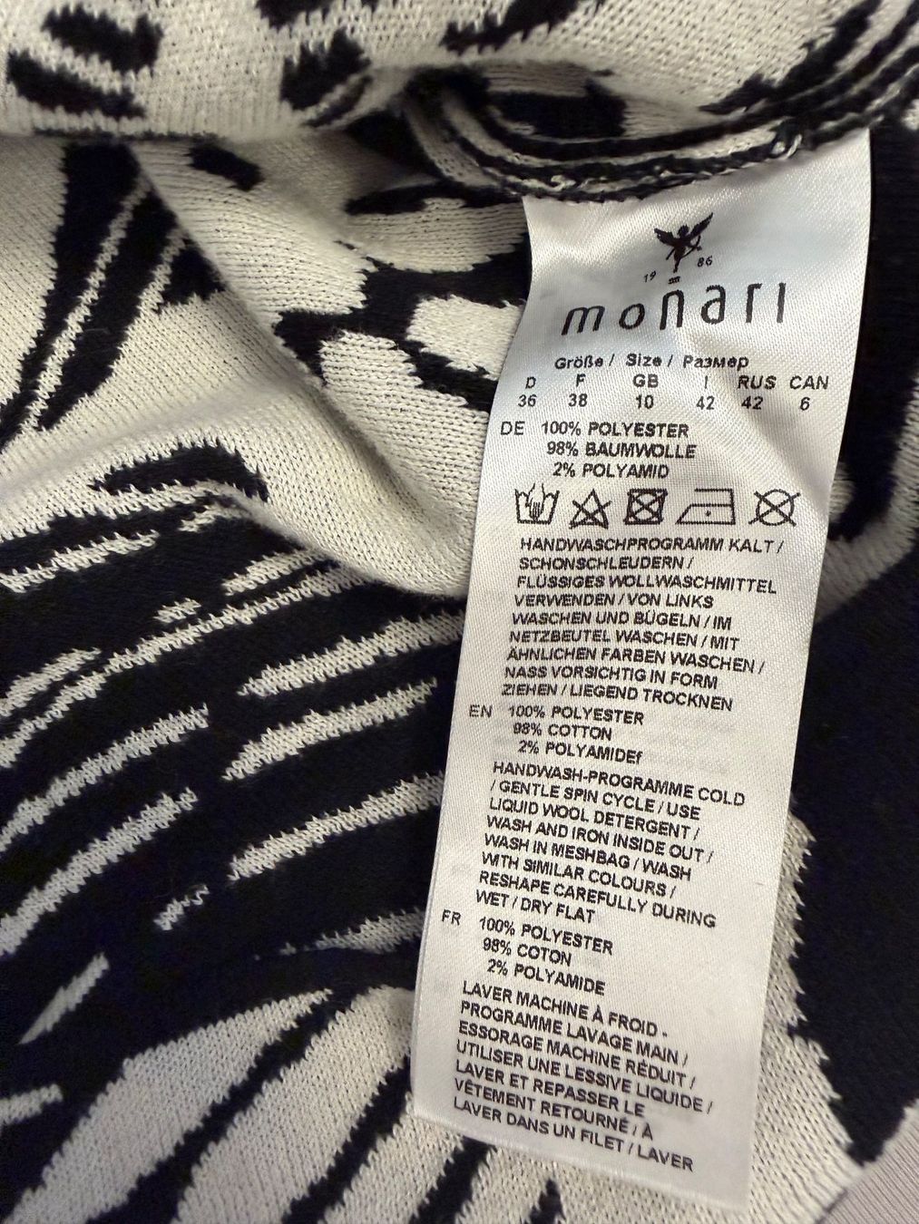 Monari Maglioni & Felpe: Monari Strickpullover Flower-Design schwarz-weiss/36 – Nuovo (secondo la descrizione) da Berneck venduto da Ordnung2021 8