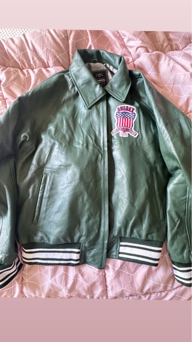 Avirex Vestes: AVIREX GREEN LEATHER FLIGHT JACKET – Neuf (Voir description) à Kloten par cet_xz7x 9