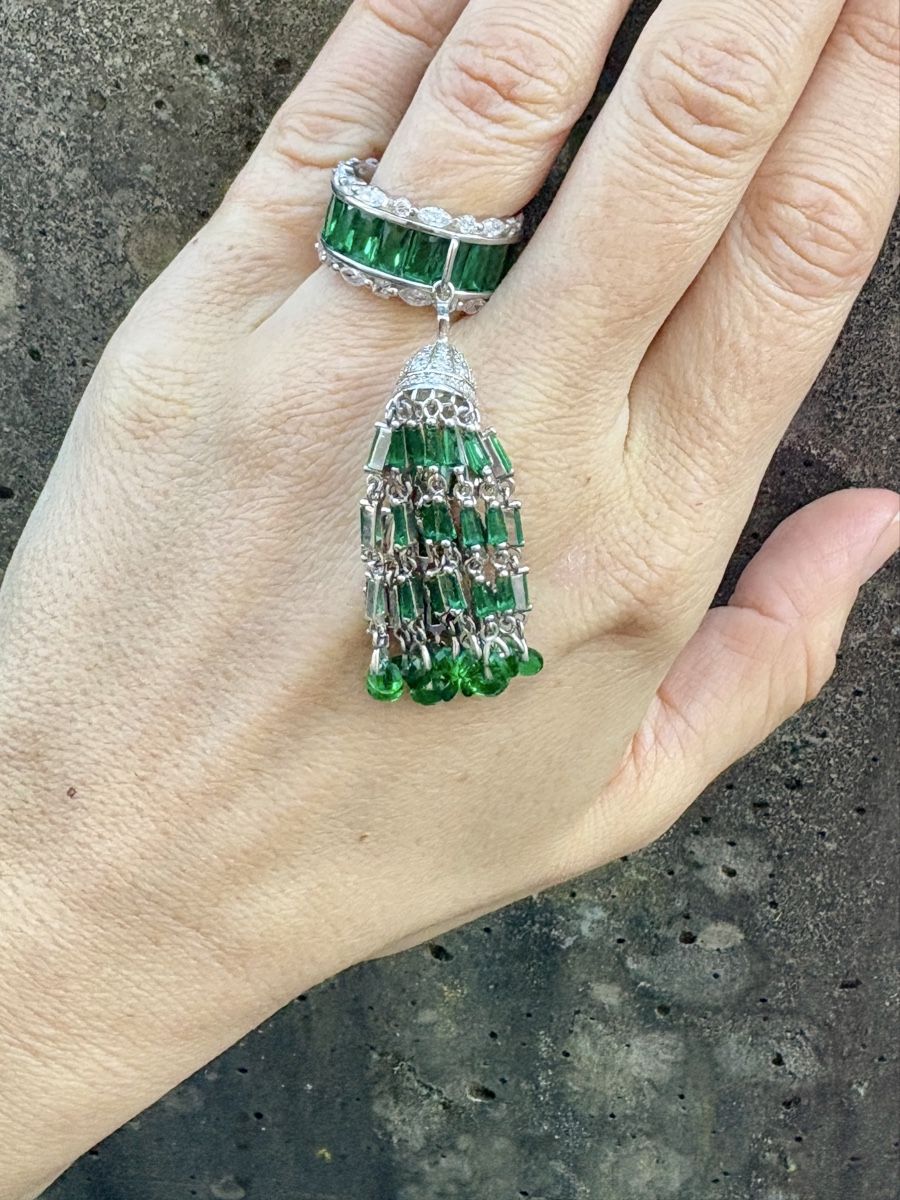 Ringe: Tassel 925 Silver Ring With  Green Zircon – Neu (gemäss Beschreibung) aus Nyon von My_wardrobe 4