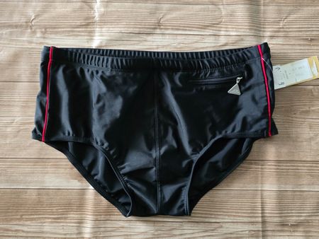 🆕️ Lahco Herren Badehose (S) 46/48 - Schwarz/Rot (D4)