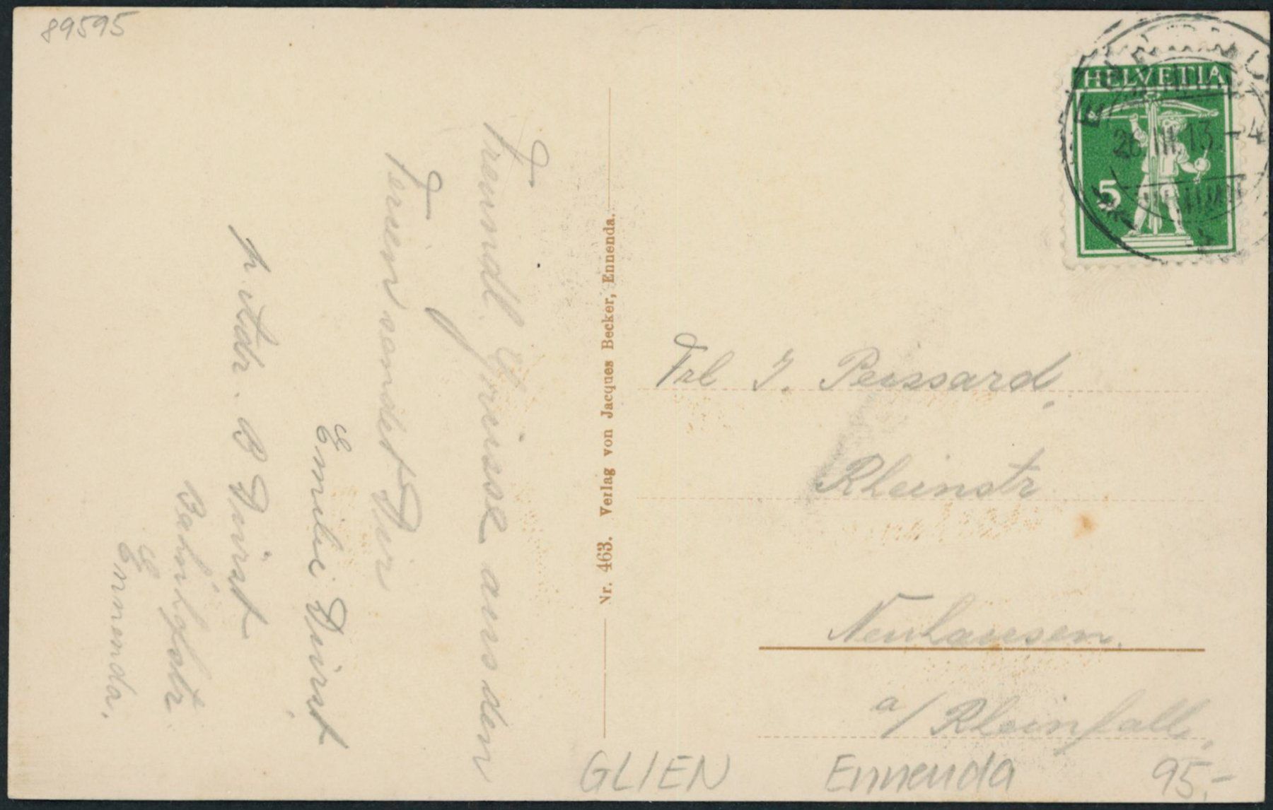 Cartes postales: GL Ennenda – D'occasion à Schindellegi par stationary 1