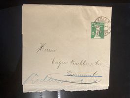 Schweiz 1910 Streifband 5 Rp. Tellknabe Zürich