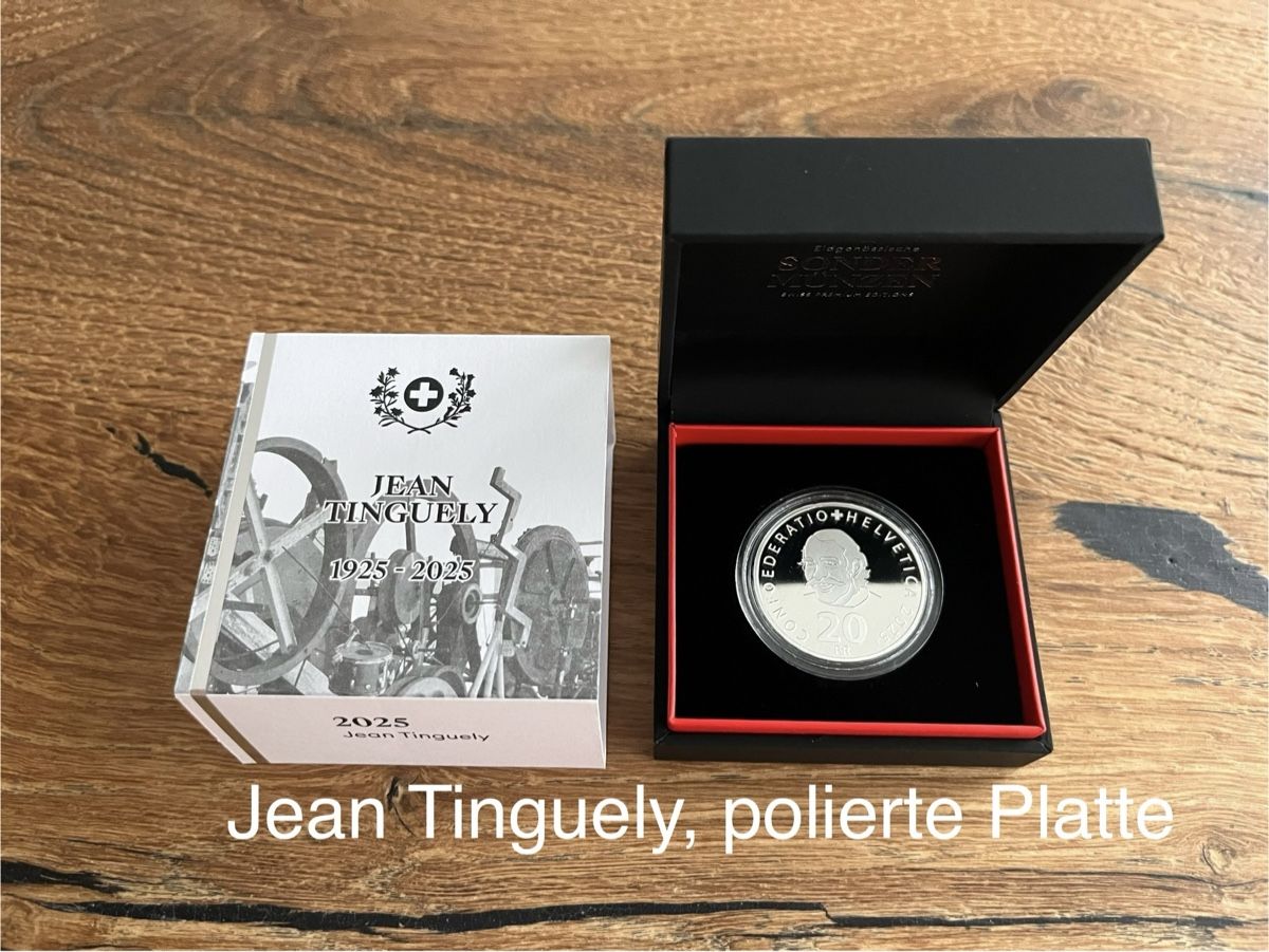 Tutti le monete: Jean Tinguely, polierte Platte – Nuovo e nell'imballaggio originale da Wolhusen venduto da Sss06