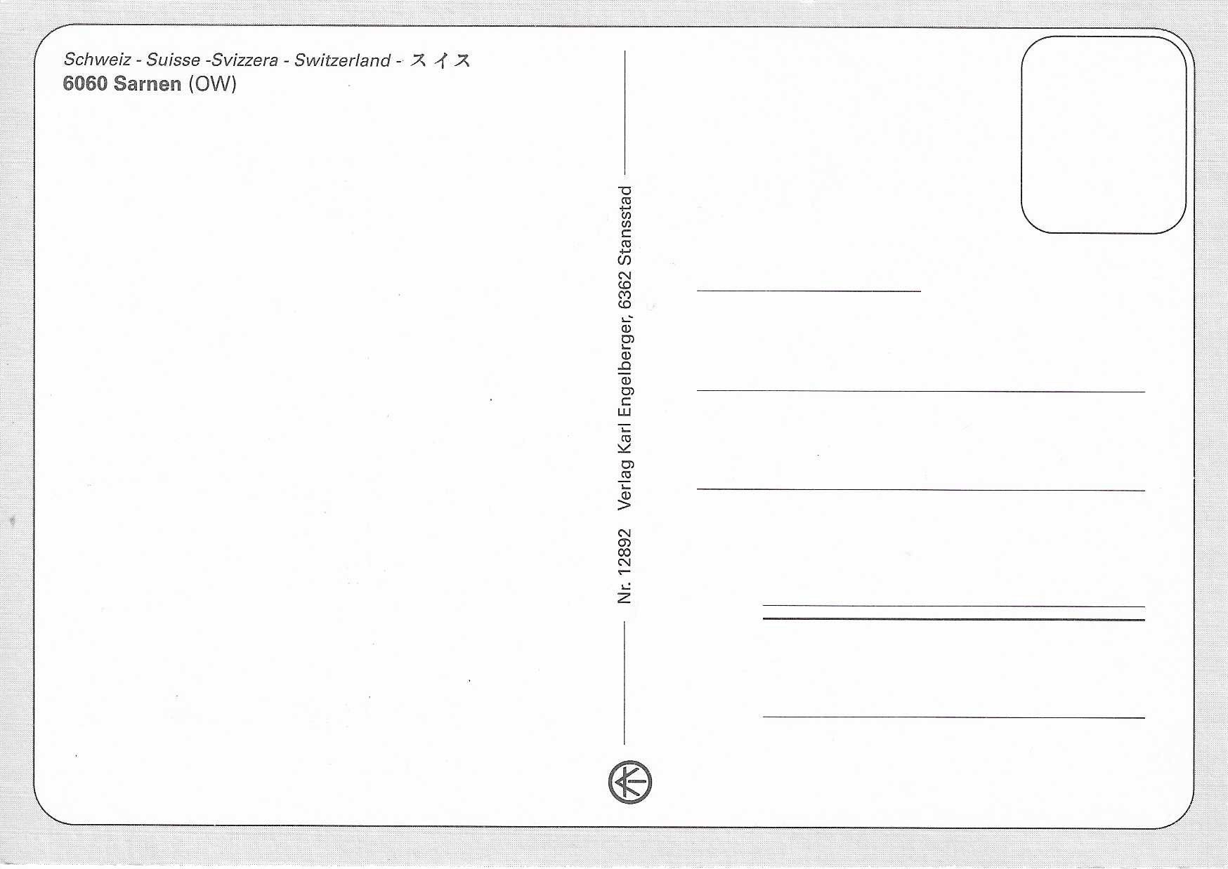 Ansichtskarten: Sarnen OW – Neu (gemäss Beschreibung) aus Rothrist von Stranglehold 1