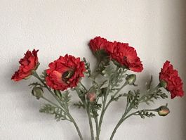 Mohnblumen Kunstblumen Dekoration Basteln Gestecke 5 Stk