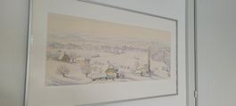 Aquarell Winterlandschaft Emil Bärtschi gerahmt