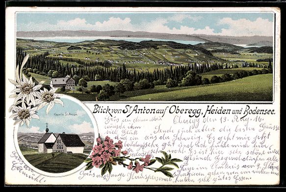 Ansichtskarten: Litho Oberegg, Kapelle St. Anton, Blick  – Gebraucht aus Berlin von bartko-reher