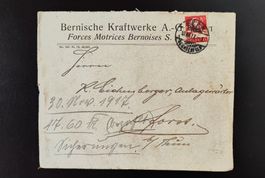 Couvert Bernische Kraftwerke 1917