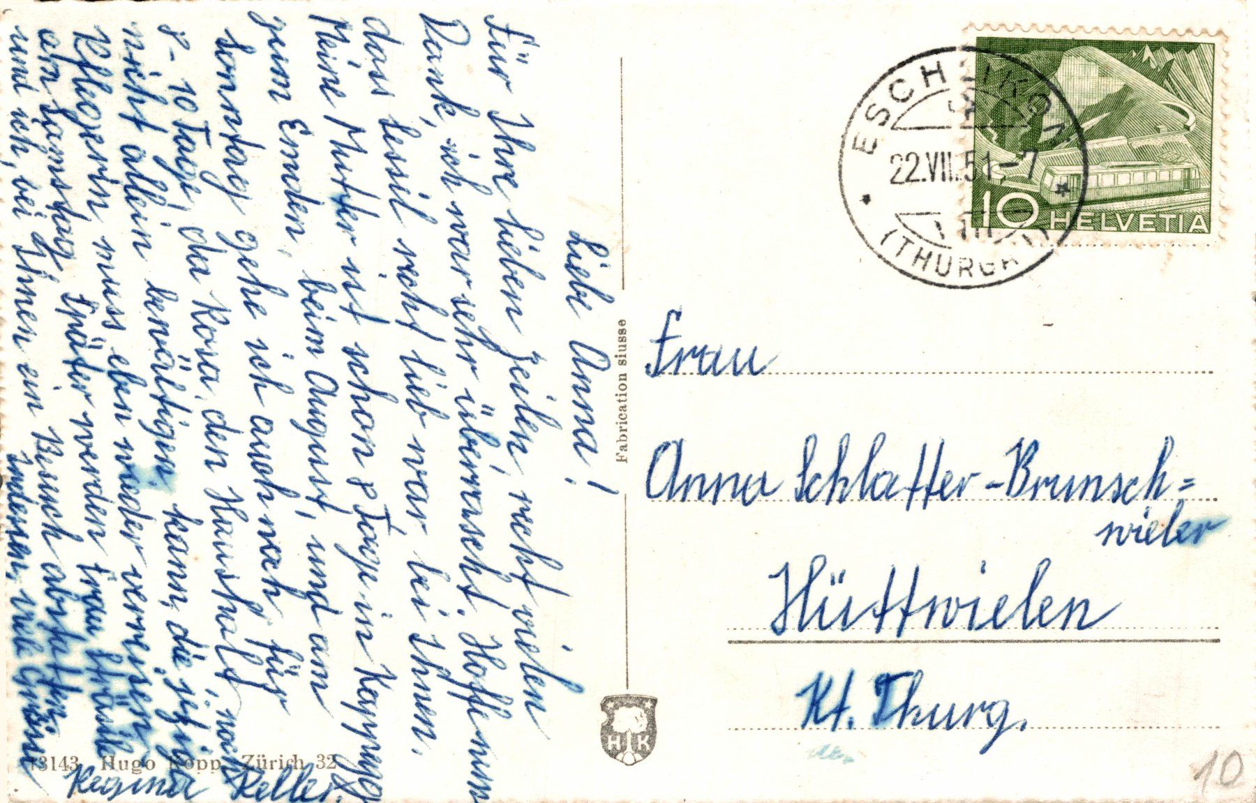 Cartoline postali: Wallenwil bei Eschlikon/Thg. – Usato da Bronschhofen venduto da Astore 1