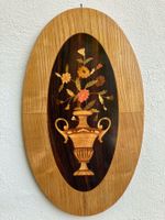Intarsien Wandbild Vase mit Blumen aus der Art Decozeit