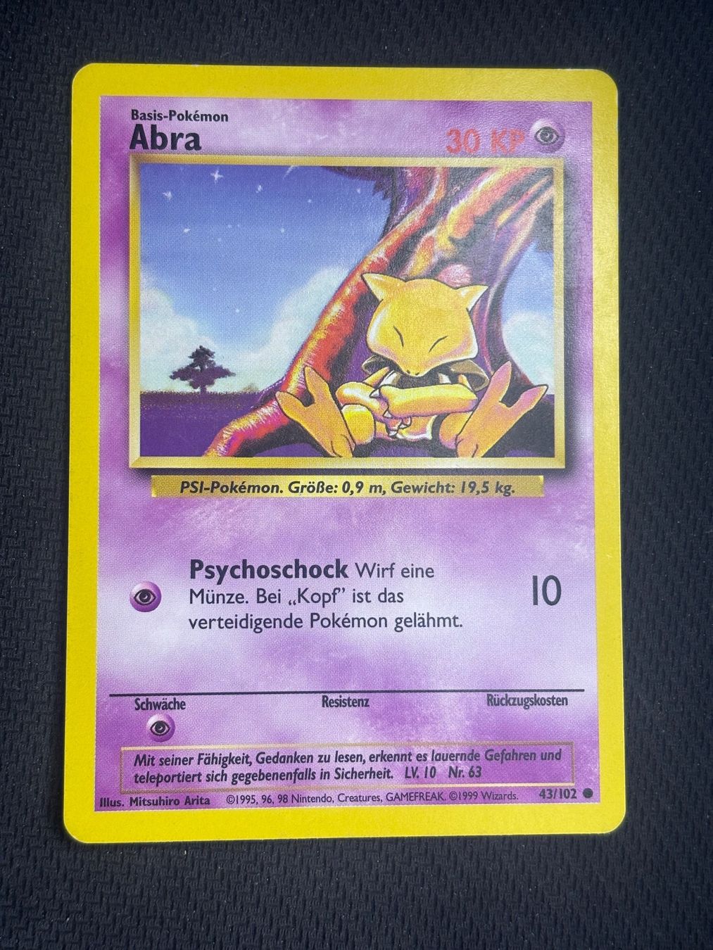 Pokémon Carte collezionabili: Pokemon Abra 43/102 WOTC Base Set DE – Usato da St. Gallen venduto da KantoKarten