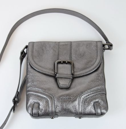 Disser Damen Tasche Schultertasche Clutch/Silber/21 x20 x3