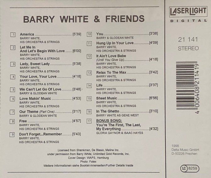CD: Barry White & Friends – Usato da Grüningen venduto da azulgris 1