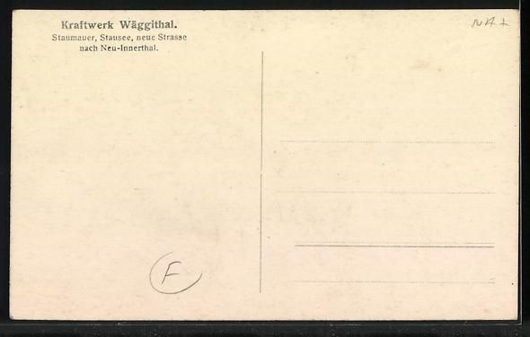 Cartoline postali: Wäggithal, Kraftwerk mit Staumauer, Sta – Usato da Berlin venduto da bartko-reher 1