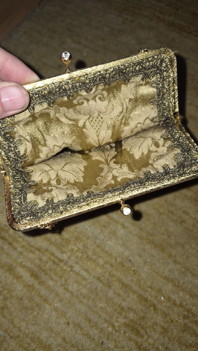 Borse: Abendtasche goldfarben mit Kette antik  – Usato da Kölliken venduto da MissesBossTop1 1