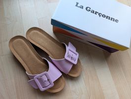 La Garçonne Pantoletten LULU in hell lila/ rosa Gr. 41 neu