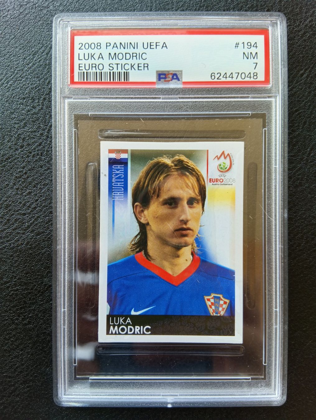Panini Carte collezionabili: 2008 Panini Uefa Luka Modric PSA 7 #194 – Usato da Steinen venduto da antikesundseltenes