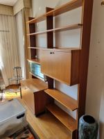 Bücher- und Wandregal Mid-century modern, Nussbaum 60er