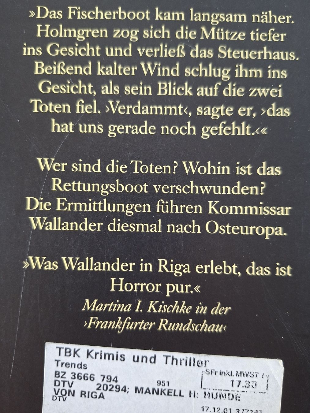 Libri: Henning Mankell, Hunde von Riga, Wallander Krimi – Usato da Grindelwald venduto da carro5 1