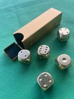 Spiel-Würfel de Lux, Alu-Legierung, goldfarben, 16mm, 10,5gr