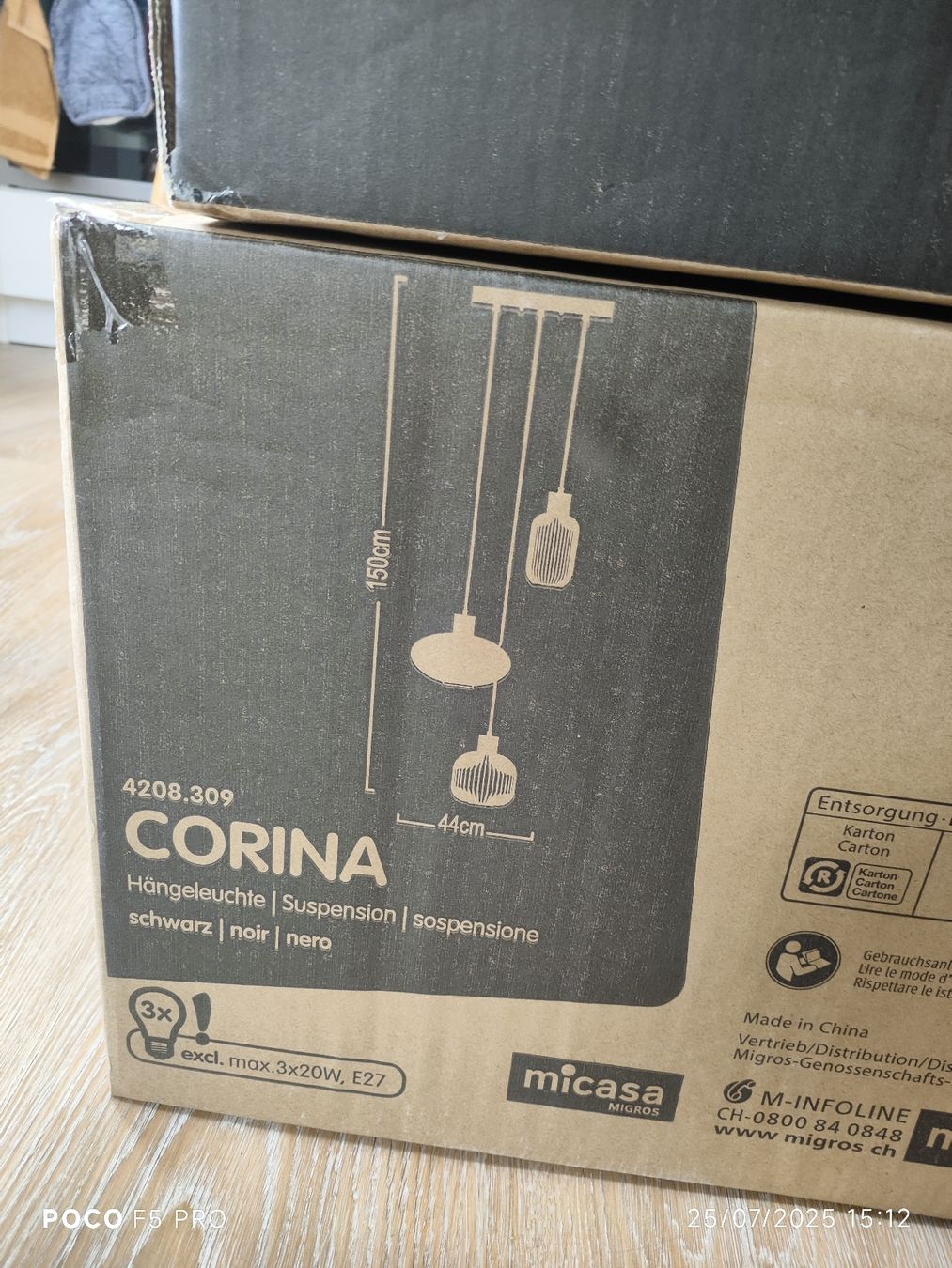 Micasa Lampadari & plafoniere: Neu Corina Hängeleuchte von Micasa – Nuovo e nell'imballaggio originale da Winterthur venduto da Ajcps 1