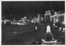 Saluti da LUGANO - di notte Fontana Bossi
